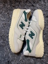 Scarpe da ginnastica New Balance 550 verde bianco pelle BB550LGR nuove uomo taglia 8,5