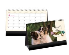 2026 Desk Calendar  Monthly Planner, Cute Baby Dog Puppies, Pet Lover Gift