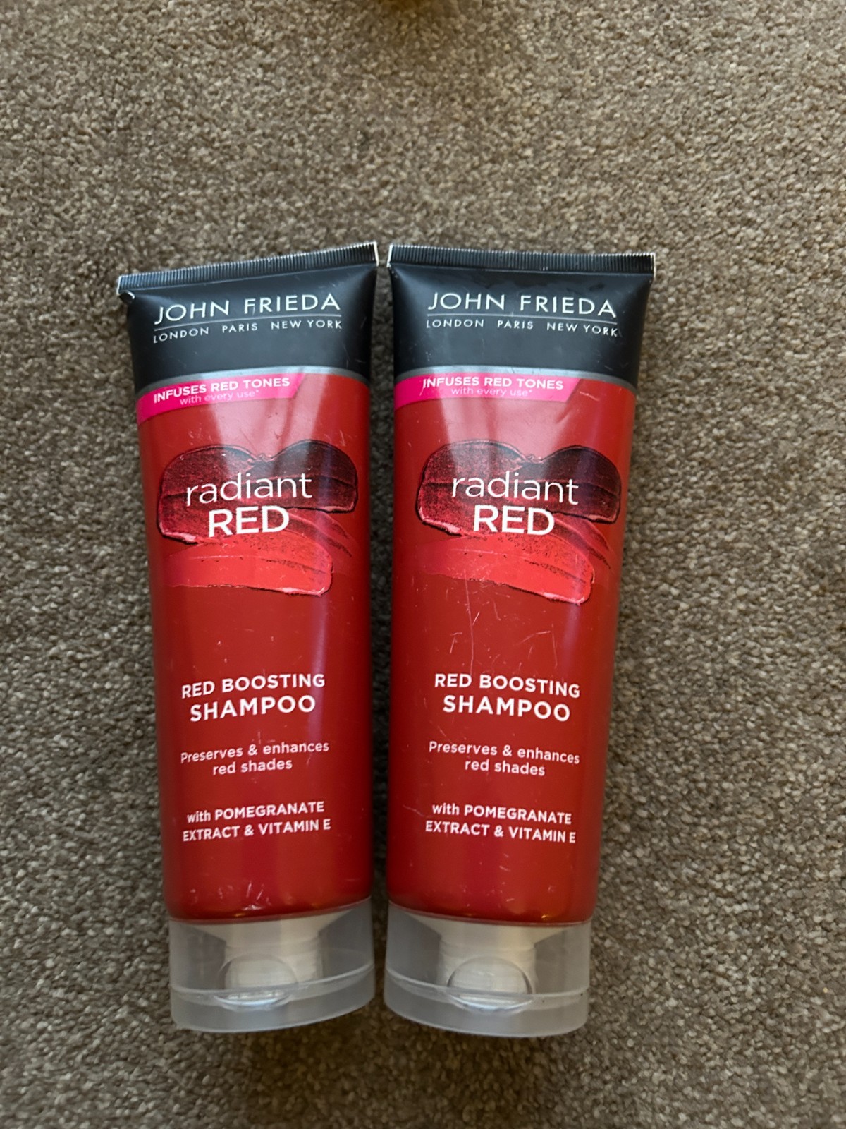 John Frieda Radiant Red Boosting Shampoo for Red Hair 2 x 250ml FREEPOST