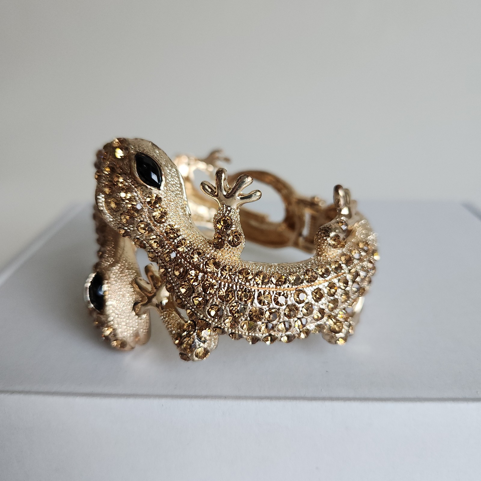 Crystal Rhinestone Double Lizard Cuff Bracelet | … - image 3