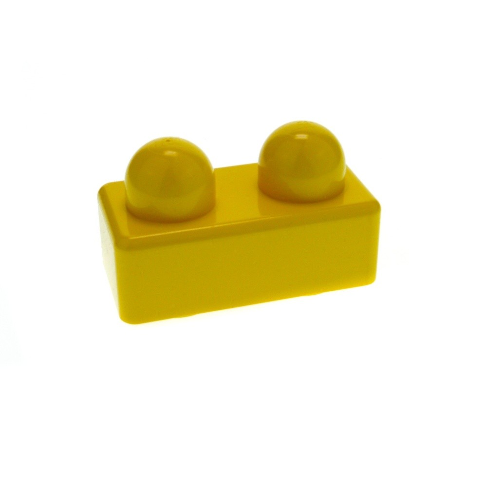 1X Lego Duplo Primo Building Brick 1X2X1 Yellow 2 Large Knobs 2593 9005 31001