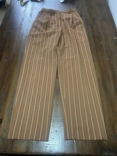 emanuel ungaro Pairs Brown White Stripped Pants Trousers Size 8 Designer
