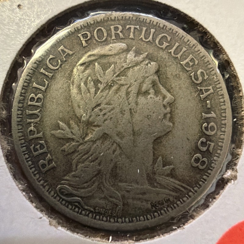 1958 Portugal 50 Centavos Nickel Brass Coin #Do83