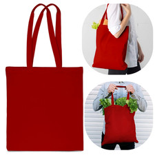 Rote Baumwolltasche 38 x 42 cm &ndash; praktische Stofftasche mit langen Henkeln