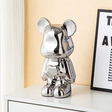 Ceramic Piggy Bank for Kids and Adults - Coin Bank for Girls and Boys - Silver L
