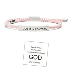 God is in Control Bracelet for Women Men Inspirational Gifts for Women Rope Brac