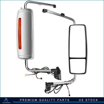 MIROZO Pair Chrome Mirrors Complete For 02-18 International Prostar&Lonestar