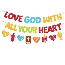 Valentines Day Christian Bulletin Board Decoration Love God with All Your