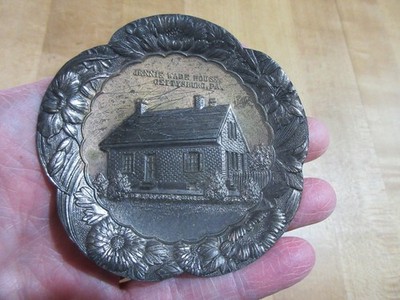 Souvenir Metal  dish Jennie Wade House Gettysburg PA ABC Co Japan  (mk)