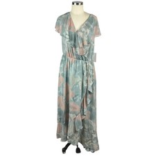 SHOW ME YOUR MUMU Jess Ruffle Midi Dress Watercolor Floral XXL NWT Bridesmaid