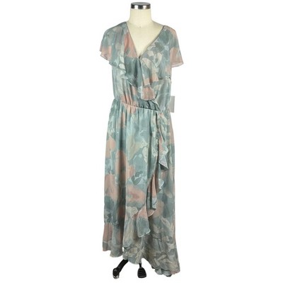 SHOW ME YOUR MUMU Jess Ruffle Midi Dress Watercolor Floral XXL NWT Bridesmaid