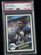 1984 Topps Curt Warner #198 Rookie Base Seattle Seahawks PSA 8 NFL