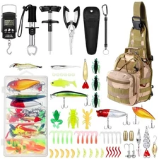  134 Pcs Fishing Tool Fishing Tool and Equipment Gift for Desert Camouflage
