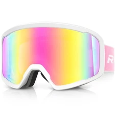 RIOROO Men Women Ski/Snowboard Goggles, Anti Fog 100% UV Protection, OTG Desi...