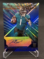 2021 Panini XR - Luminous Endorsements Travis Etienne #LUM-TET Blue /49 (AU, RC)
