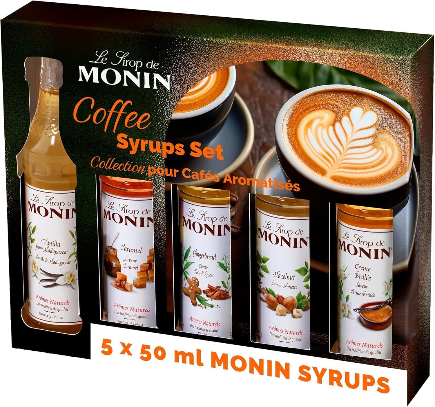 Monin Syrup Coffee & Cocktail Gift Sets 5x5cl (1 Monin Syrup Coffee)