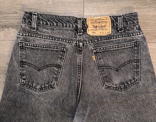 Vintage Levi’s 550 Orange Tab 10inch Seam Faded Black Denim Jean Shorts Mens 31 - Picture 4 of 18