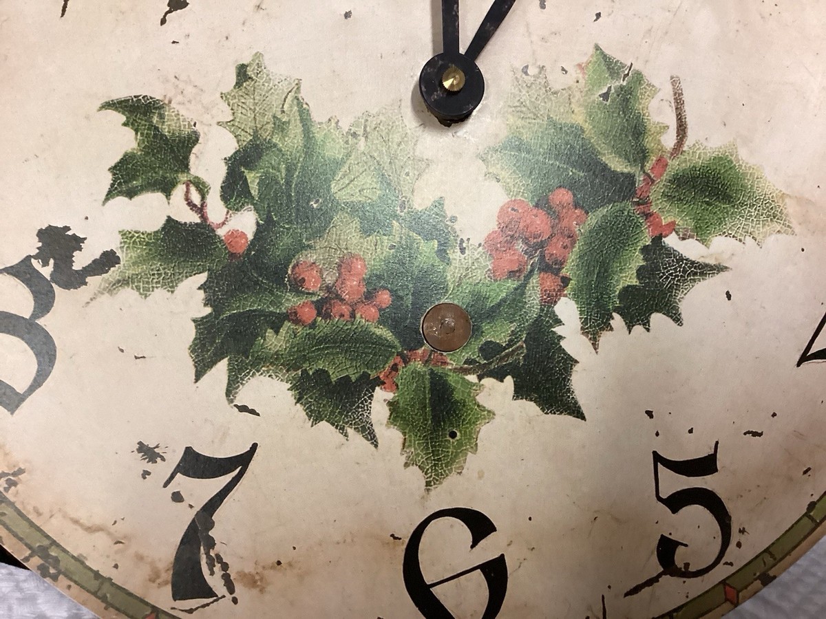 Timeworks “Joyeux Noel” 12.75” Wall Clock Vintage Look, Tested