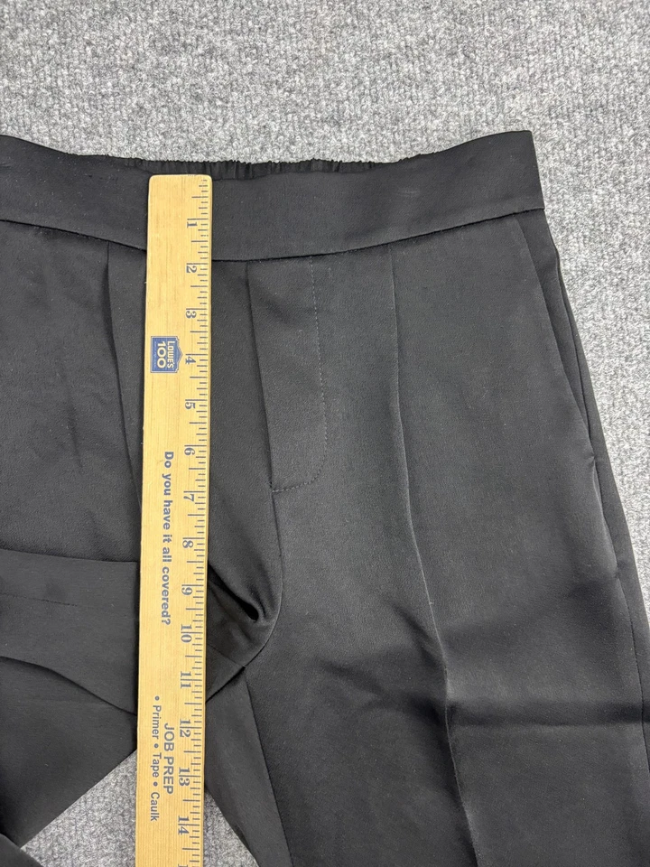 Pantalones Vince para mujer extra pequeños negros cintura elástica plisada pierna cónica Foto 4 de 4