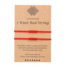 Valentines Day Gifts for Her Him Red String Good Luck Bracelet Women 7 knots Kab