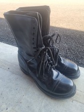 Corcoran 975 Mens Black Leather Jump Combat Boots Cap Toe Made in USA 8.5 D