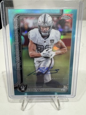 2025 Topps Chrome - Autographs Brock Bowers #BA-BB Aqua Refractor /199 (AU)