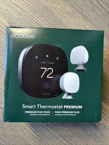 ecobee Smart Thermostat Premium Plus Pack (Includes 2 SmartSensors)