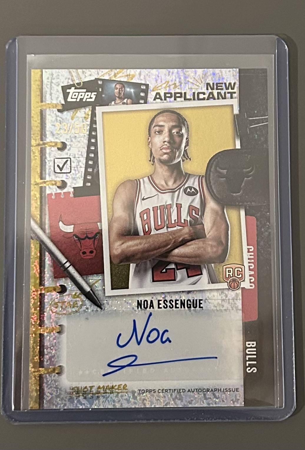 2025-26 Topps - New Applicants Autographs Noa Essengue Gold Holofoil /50 RC