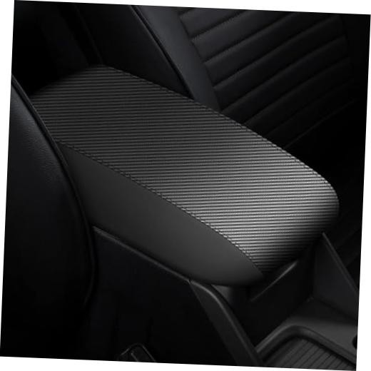 Center Console Armrest Cover Lid for Jeep 2017-2024 Black with Carbon Fiber