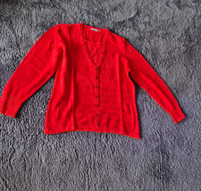 Fable Damen Strickjacke rot Strick V-Ausschni...