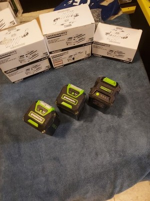 LOT OF 3 DECEASED greenworks 40v  battery 4ah, 5 ah, 6ah for RECOVERY,  SCIENCE
