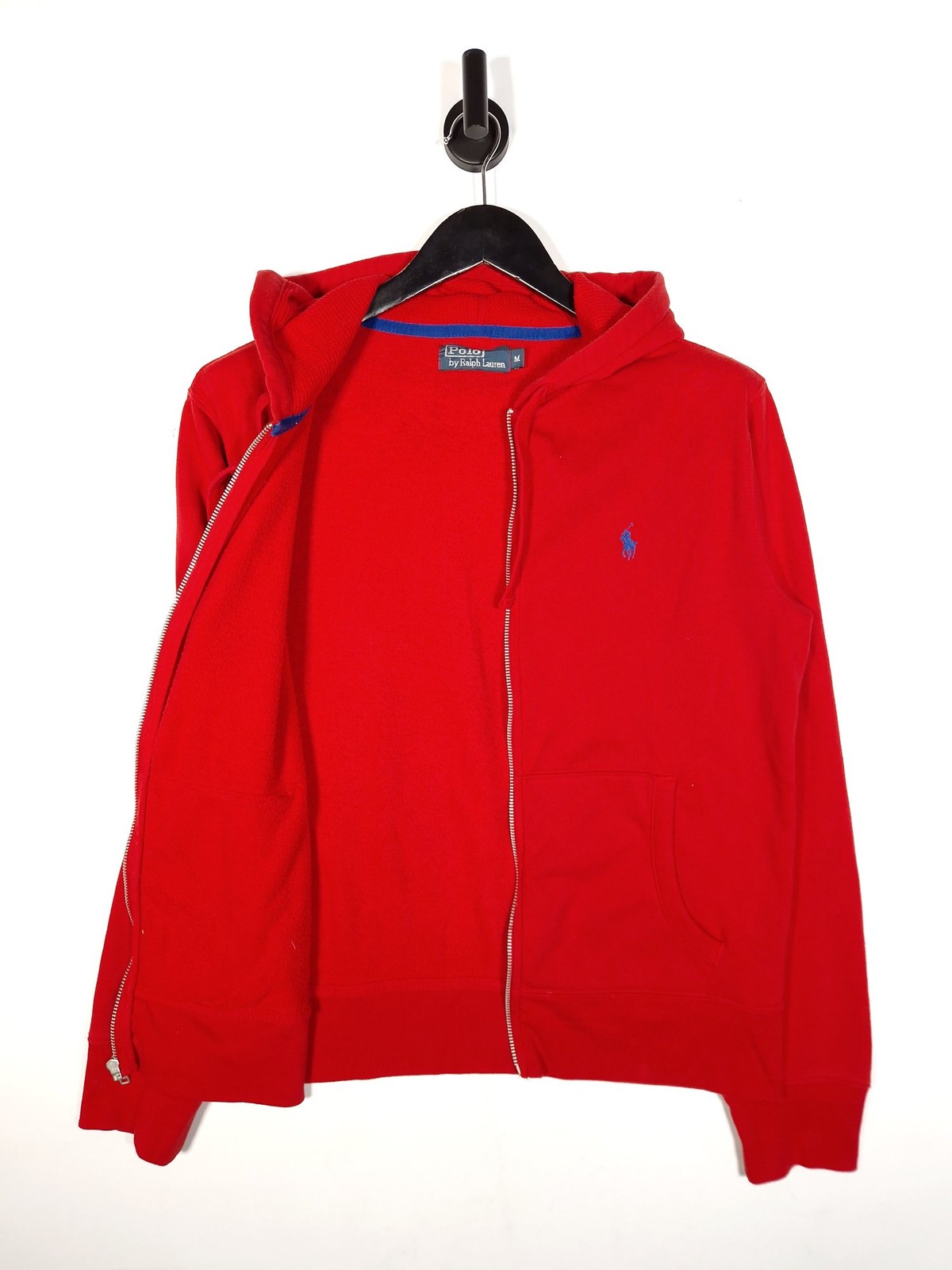 Polo Ralph Lauren Hoodie Size Medium Men's Red Full Zip Hooded Sweatshirt image 3