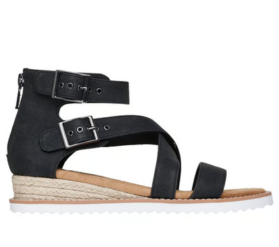 Skechers BOBS Desert Kiss - Sun Dipped 114124 Womens Sandal Black New In Box