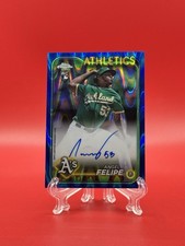 2024 Topps Chrome Angel Felipe RC Auto Blue Ray Wave Oakland Athletics /150