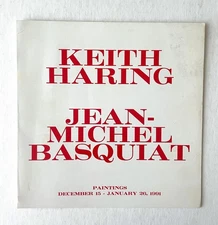 Haring and Basquiat at Shafrazi Gallery Exhibition Announcement Card 1991 RARE