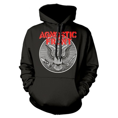 AGNOSTIC FRONT - AGAINST ALL EAGLE BLACK Hooded Sweatshirt Small