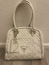 Borsa a tracolla Guess trapuntata neutra borsetta bianca argento accenti vegan