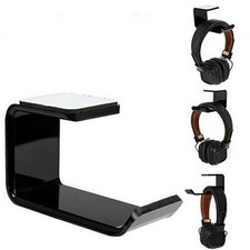 Universal Acrylic Wall Mount Headphone Headset Mount Holder Desk Under Stand