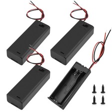 1 x 1.5V AA Battery Holder with Wires, 1.5 Volt Battery Case Box with ON/Off ...