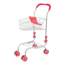 Shopping Cart with Pivoting Front Wheels and Fold-Up Design