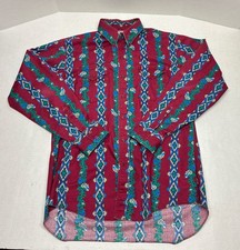 Vintage Wrangler Shirt Mens 16 1/2 - 34 Floral Aztec Western Cowboy X-Long Tails