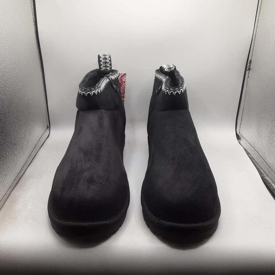 Botas Muk Luks Lydia para mujer 11W negras imitación gamuza E139 Foto 2 de 4