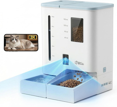 FW54 Camera Version Automatic Cat Feeder and Water Dispenser, 5G/2.4Ghz Wifi App