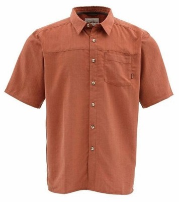 Simms Fishing Long Haul SS Shirt Salmon Soft Travel Fishing UPF Shirt NEW In Bag