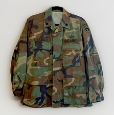 VTG 80s US Army Jacket Camo Combat Coat Airborne Patch Name Tape RARE Rank Tabs
