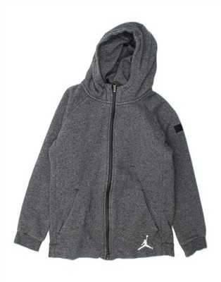 Jordan Jungen Reißverschluss Hoodie Pullover 10-11 Jahre Medium grau gefleckt Baumwolle CZ73
