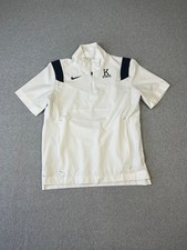 Kansas State University Shirt Men M White Nike 1/4 Zip K State Wildcats Pullover