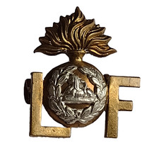 WW1 LF Title Lancashire Fusiliers Shoulder Title Bi-Metal ANTIQUE Org - 1 Pcs