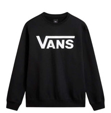 Image of Vans Classic Crew II Pullover Cotton Crew Neck Sweatshirt Black Large