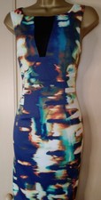 KAREN MILLEN ABSTRACT PRINT PENCIL DRESS SIZE uk 10